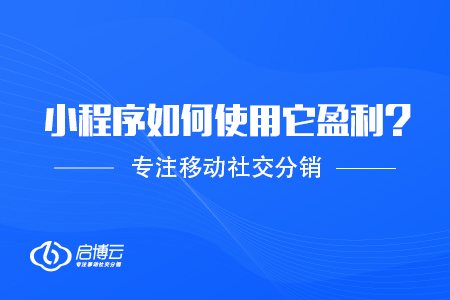 小程序如何使用它盈利？